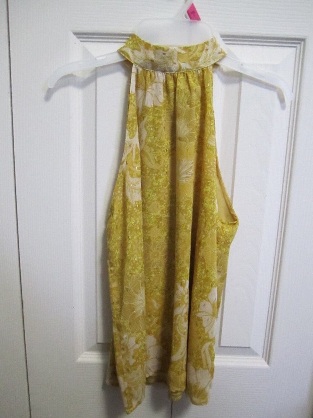 Cupcakes & Cashmere Yellow Floral Halter Chiffon Top